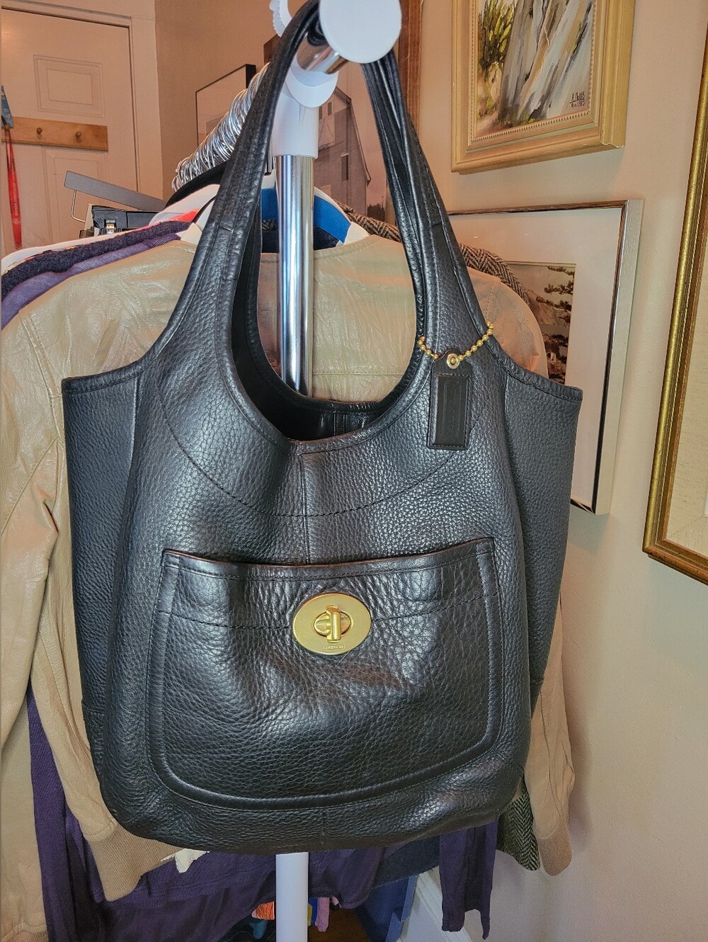 Coach Ergo XL Pebbled Leather Turn Lock Tote #11640